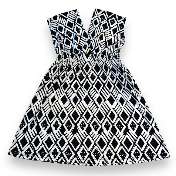 J Valdi Womens Swimwear Swimsuit Coverup Empire Waist Geo Print Pullover Large - Picture 5 of 7